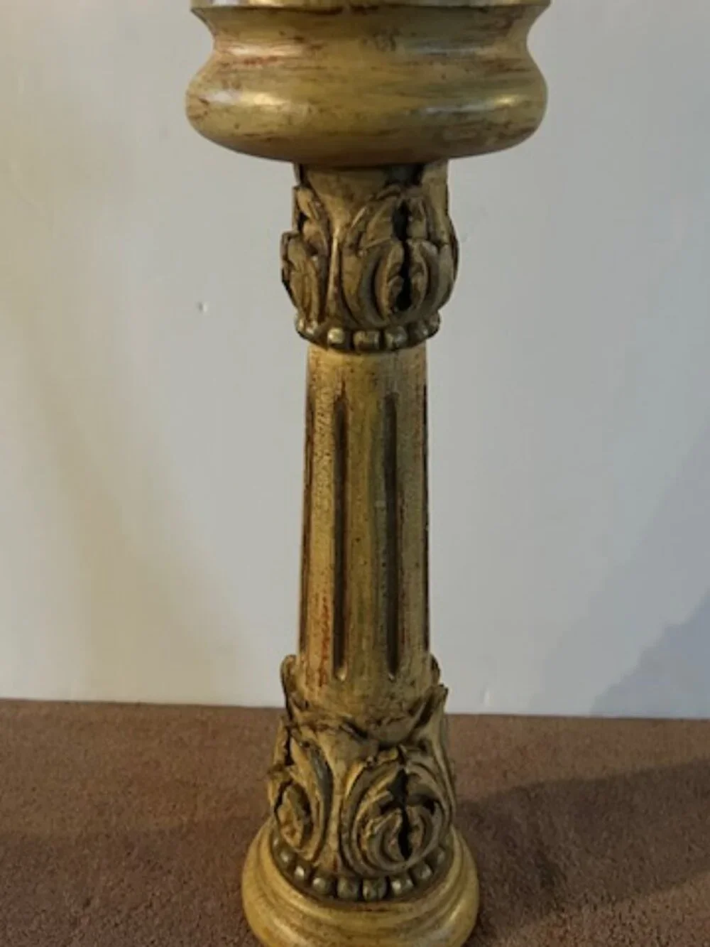 Ornate Mexican Fluted Column Pillar Candlestick Candle Holder